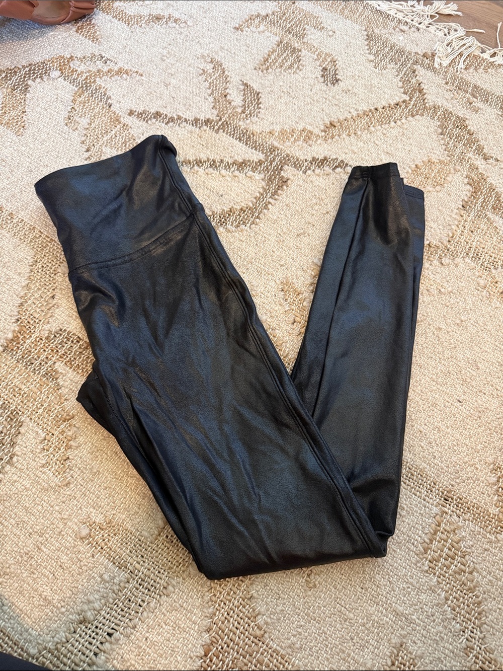 SPANX Faux Leather High-Waisted Black Leggings